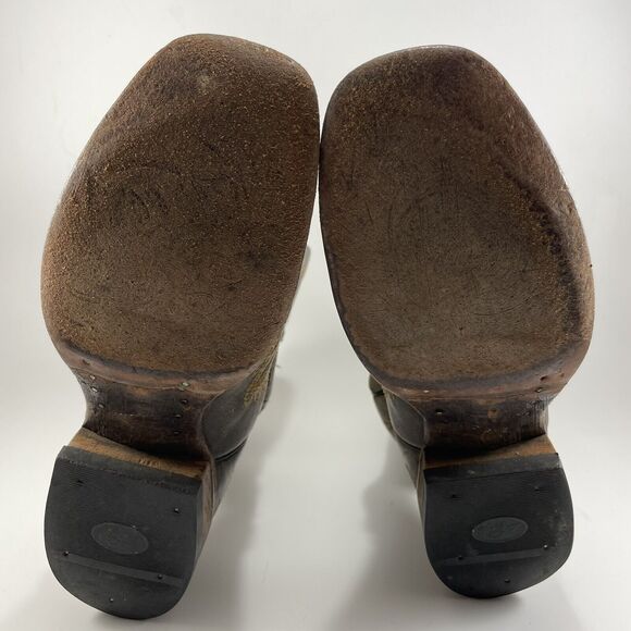 Corral Teens Wing & Cross Brown Distressed Square Toe Boots Big Girls Youth 4 - Picture 7 of 13